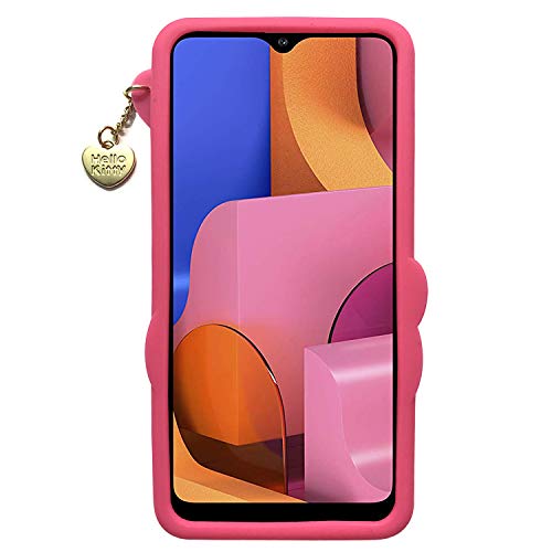 Dgeot® Hello Kitty Back Case Cover | 3D Cute Hello Kitty | Soft Silicone Rubber Back Cover with Pendant Compatible for S