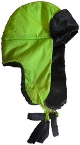 JCP Womens Neon Green & Black Fur Trapper Style Aviator Hat
