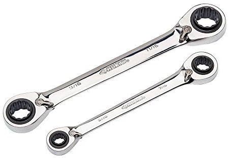 (Ship from USA) Husky Quad Drive SAE Ratcheting Wrench Set 2-Piece /ITEM NO#8Y-IFW81854160454