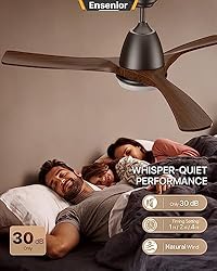 Ensenior 52’’ Wood Ceiling Fan with Light and