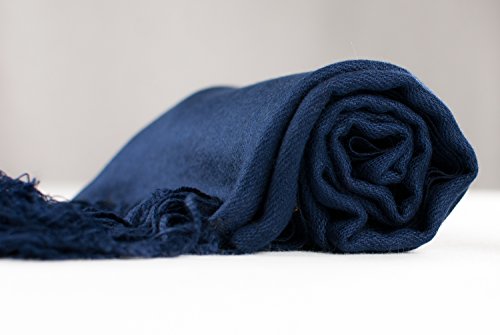 Dark Blue Solid Color Design Shawl Pashmina Scarf Wrap Stole Throw CJ Apparel NEW