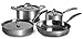 HUFTGOLD Professional Tri-Ply Stainless Steel 7-Piece Cookware Set, with Hive Shape Non-Stick Embossed Design