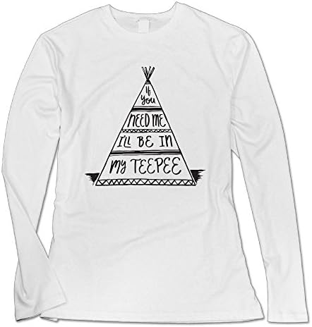 Ongshuquwe If You Need Me I'll Be In My Teepee Women's Casual Long-sleeved Round Neck T-shirt Autumn And Winter S White