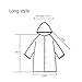 traderplus Womens Girls' Transparent Raincoat Waterproof Rain Jacket with Hood Black Edge