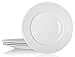 Y YHY 4 Pcs Porcelain Appetizer Salad Dessert Plates, 8 Inches White Plate Set