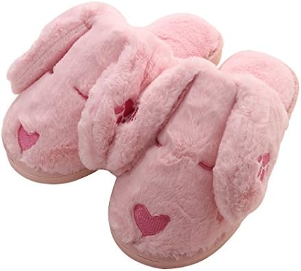 MiYang Winter Women and Man Cute Sweetheart Dog Winter Plush Indoor Slippers House Shoes
