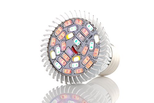 Energy Efficient 28W LED Grow Lights for Plants with Heat Sink – Heavy Duty Aluminum Body – Best Full Spectrum Growing Light Bulbs for Indoor Garden, Greenhouse, Hydroponic Vegetables & More (1PACK)