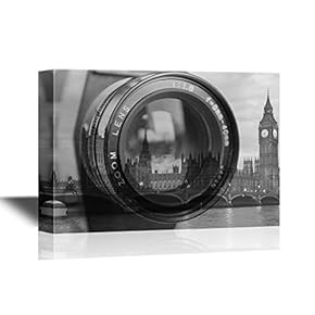 Canvas Wall Art - Camera Lens Isolated on White Background - Gallery Wrap Modern Home Art | Ready to Hang - 12x18 inches
