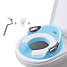 Potty Training Seat for Kids Boys Girls Toddlers Toilet Seat for Baby with Cushion Handle Backrest Toilet Trainer for Round and Oval Toilets (Blue) ilin primary