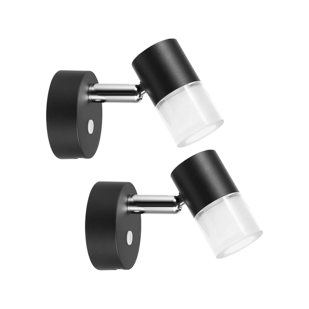 acegoo 12V LED Reading Light Campervan Bedside Swivel Wall Lamp with High-Speed USB Charger, Frosted Acrylic Lampshade Dimmable for Caravan Camper Van Truck, DC24V Hard-Wired (2pcs)