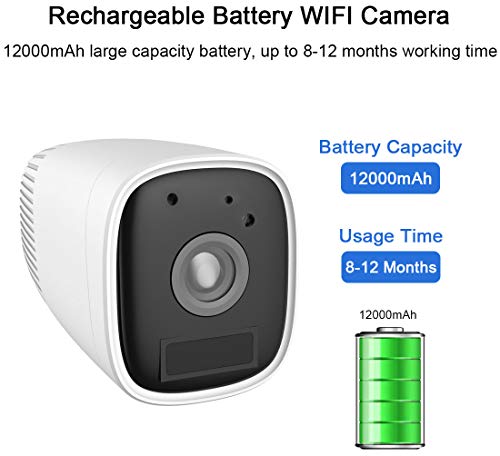 image for Wireless Rechargeable Battery Security Camera 1080P Abowone Wireless W