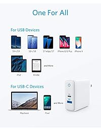 Cargador USB C, Anker PowerPort II, certificado UL 49,5 W cargador de pared con enchufe plegable, un puerto de entrega de energía de 30 W para MacBook, iPhone X 8 8 Plus, PowerIQ 2.0 para S9 S9+ S8 S8+ y más