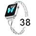 For Apple Watch 38mm, Greatfine Bling stainless steel featuring crystals inset at bracelet Replacement Women Watch band for Apple Watch Series 3 2 1-38MM Silver