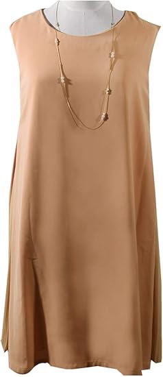 Amazon ホンコンマダム ワンピース ネックレス付き サイドプリーツドレスワンピース レディース 代 30代 結婚式 パーティー ドレス フォーマル パーティードレス 通販