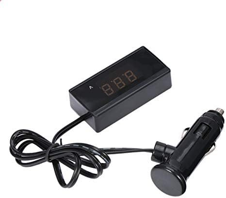 Shengerm Stylish Mini Digital Auto Car Battery Voltmeter Thermometer Voltage Meter Volt Tester Gauge Monitor External Temperature Sensor