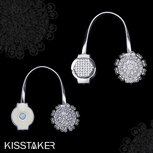 Home Textiles Silver Kisstaker 1 Pair Crystal Magnetic Curtain