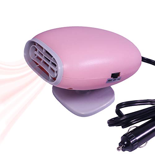 Portable Car Heater Fan Defroster with Air Purification 12V 150W Auto Car 30 Seconds Fast Heating Defrost Defogger Demister Vehicle Ceramic Heater Fan for Windshield (Pink) - Thumbnail 7