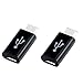 2-Pack Type C (USB-C) to USB 2.0 Micro USB Female Adapter Charge and Data Sync Converter for Google Pixel, Nokia 8, 9, LG V30, G6, Sony XZ, HTC U11, Moto Z and Type-C Phone(2X Adapter Black)
