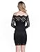 Green Mango Women's Off Shoulder Floral Lace Long Sleeve Elegant Cocktail Evening Party Dress