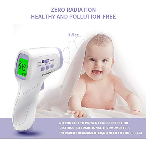 Anthsania Forehead Thermometer for Adults and Kids, Touchless Infrared Thermometer with LCD Display and Instant Readings