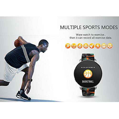 Waterproof Sport Smartwatch, Fitness Tracker with Blood Pressure Heart Rate Monitor Health Tracker Pedometer Stopwatch Step Counter Tracker, Slim Activity Tracker iOS Android Christmas Holiday Gift