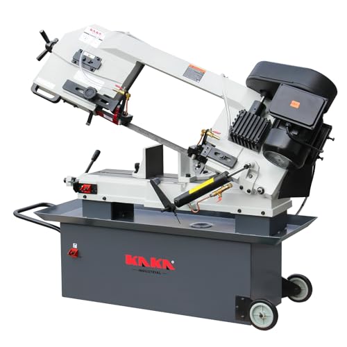 KAKA INDUSTRIAL Horizontal Metal Band Saw 9 Inch Cutting Capacity | 4-Speed 115V/230V Dual Voltage | BS-912B Hydraulic Feed and Coolant System​