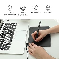 HUION HS64 Digital Drawing Tablet with Battery-Free