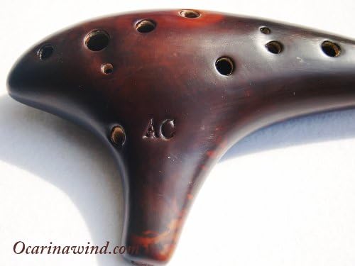 12 Hole sweet potato Ocarina Smoulder Pottery - Alto C