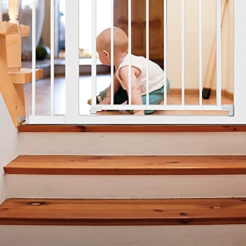 RuiHhome Auto Close Safety Baby Gate, Maximum Width is 143cm Including 10 20 30cm Extension Rack, Dog Gate for Stairs，Extra Wide Child Gate