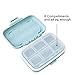 MOST ORIGINAL DESIGNM Small Pill Organizer 6 Day Portable Pill Case Cute for Purse BPA Free Food Grade Hard Plastic Material 6 Compartment Light Blue （Light Blue）