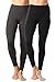 90 Degree By Reflex - High Waist Power Flex Legging - Tummy Control Black and Heather Charcoal 2 Pack - Large