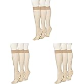 HUE Women's Sheer Knee Hi Socks 3 Pair Pack