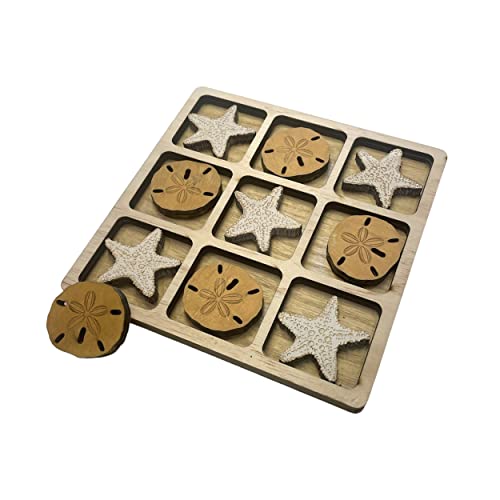 Wooden Tic Tac Toe Game Board - 5.5x5.5 Inch Travel Size Classic Game For Kids & Adults