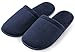 Pembrook Men's Slippers with Memory Foam - Navy - L/XL (10-12) - Fuzzy Polar Fleece with non skid sole - Great Plush Slip On House Slippers for adults, men, boys
