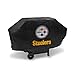 Rico Industries NFL Pittsburgh Steelers Black Deluxe Grill Cover Deluxe Vinyl Grill Cover - 68' Wide/Heavy Duty/Velcro Staps