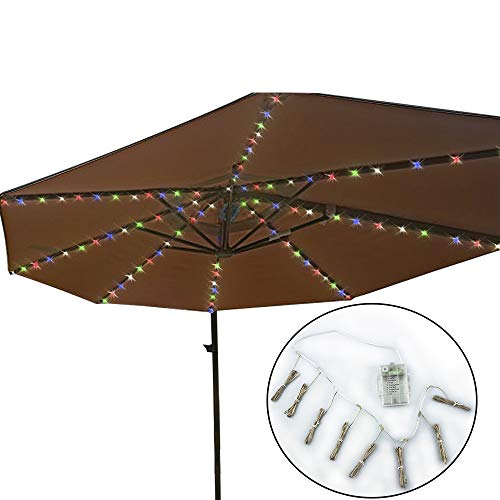 Learsoon 8 Lighting Mode 104 Led With Remote Control Umbrella Lights Battery Operated Waterproof Outdoor Lighting Patio Umbrella Lights Multi Color For Patio Umbrellas Outdoor Use Camping Tents