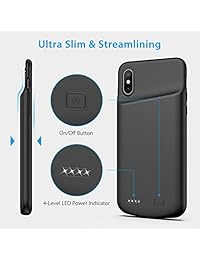 FUNDA CARCASA PARA IPHONE X XS, 4000mAh Ultra Fina Funda de Carga Protectora Recargable extendida Batería Pack para 5.8inch Iphone X XS