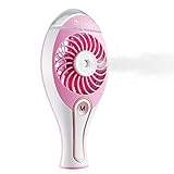 isYoung Rechargeable Handheld USB Misting Fan, Portable and Compact,Charger with USB Fan, Suit for Handheld Fan Table Fan(pink)