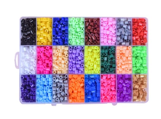 Hama Beads Set - 4800pcs, 24 Colors, 5mm DIY Art Craft Toys, Iron Beads, Melting Kit & Storage Case