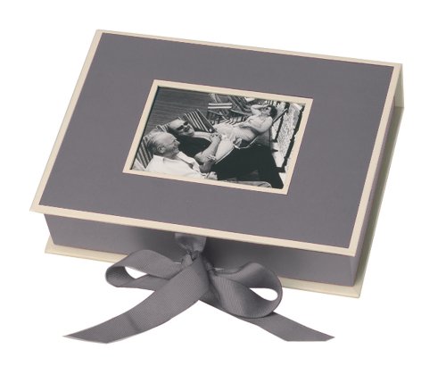 Semikolon Small Photo Box, Ribbon Tie Closure, Grey (31515)