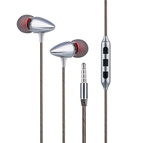 EUKYMR Wired In-Ear Metal Earphones Headsets Earbuds With Microphone Noise Isolating Stereo Headphones