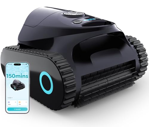 Cordless Pool Cleaner Robot with Wall Climbing, 2.5H Fast Charging, Tripe-Motor Strong Suction, C1 Pool Vacuum for Inground Pools up to 150㎡, Multi Cleaning Modes(Obsidian)