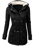 Zestway Womens Warm Casual Wool Blended Classic Hooded Pea Coat Jacket