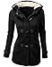 Zestway Womens Warm Casual Wool Blended Classic Hooded Pea Coat Jacket