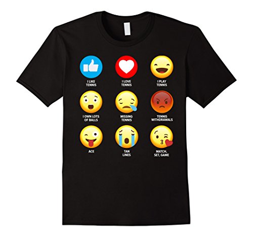 I love tennis emoji emoticon relaxed funny t-shirt