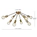 VINLUZ Modern Ceiling Lighting Brass 8 Lights Flush Mount Sputnik Chandelier Mid Century Pendant Chandeliers for Dining Room Bedroom Kitchen Living Room Hallway