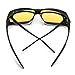 LVIOE Wrap Around Style Polarized Night Vision Driving Glasses to Fit Over Regular Prescription Glasses (Matte black, Yellow)
