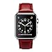 OUHENG Compatible with Apple Watch Band 42mm 44mm, Genuine Leather Band Replacement Compatible with Apple Watch Series 6 5 4 3 2 1 SE 42mm 44mm, Red