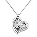 LuckyJewelry Puppy Dog Paw Print Heart Living Floating Charm Memory Locket Pendant Necklace with 18 Chain