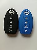 Autos hop Silicone Replacement Protective Fob Skin Key Cover Chains Bag Holder Key Jacket for Nissan Maxima Nissan Altima Nissan Gt-r Nissan Sentra Nissan Murano 4 Buttons thanksgiving day
